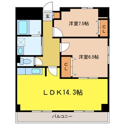 掛川駅 徒歩6分 7階の物件間取画像